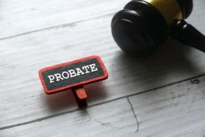 A probate petition form and gavel.