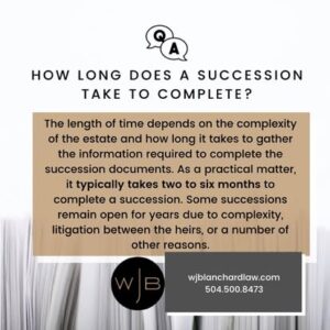 Graphic explaining how long a succession take.