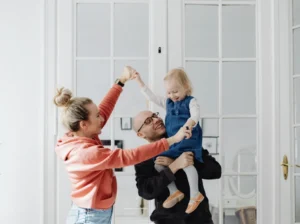 Happy young family.